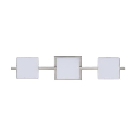 Besa Lighting Alex Vanity, Opal Matte, Satin Nickel Finish, 3x50W Halogen 3WS-773507-SN